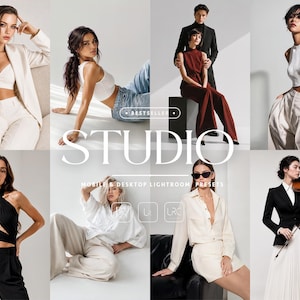 19 STUDIO Porträtt Lightroom-förinställningar, Studio-paket, Mobil och dator, Skin-förinställningar, Instagram-förinställningar, Porträttförinställningar, Inomhusförinställningar