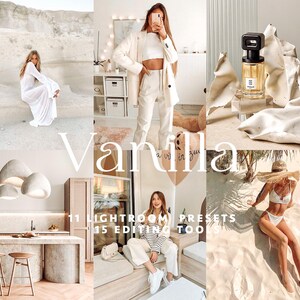11 Vanilla Lightroom Presets: Bright Blogger Filters, Clean Photo Editing (Mobile and Desktop DNG/XMP Files) image 1