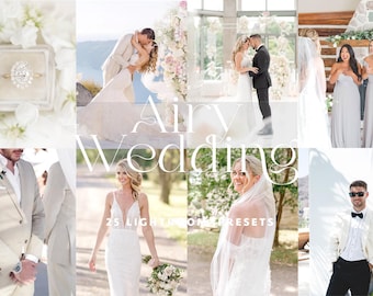 25 AIRY WEDDING Lightroom Presets, Mobile & Desktop, Light Airy Presets for Wedding, Engagement, Everyday Photography, Clean Natural Filters