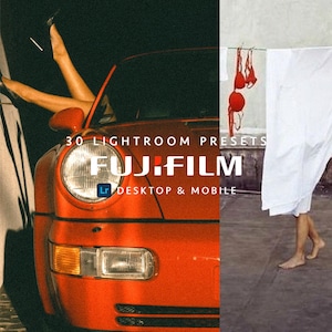 30 FUJIFILM Desktop Mobile Lightroom Presets | Fuji Film, Retro Analog, Vintage Grain, Polaroid, Instagram Blogger Filters, 90s Vibe, Kodak