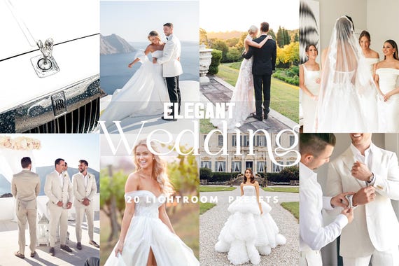 20 ELEGANT WEDDING Lightroom Presets, Mobile Desktop Preset, Light Airy Preset, Bright Elegant Wedding Presets, Couple Preset Wedding Filter