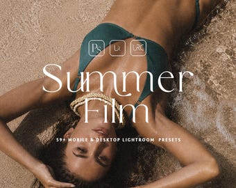 59+ SUMMER FILM Retro Lightroom Mobile & Desktop Presets | Beach Presets | Summer Lightroom Presets Bundle | Analog 35 mm Influencer Presets