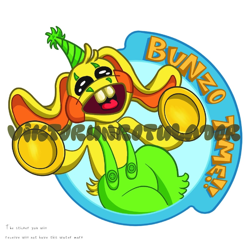 Poppy Playtime Bunzo Bunny 10x10cm Sticker Etsy Australia