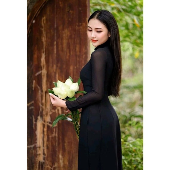 Pre-make Vietnamese Traditional Ao Dai, Black Ao Dai, Traditional Chiffon  Silk Long Dress With Pants for Girls Women Ao Dai -  Canada