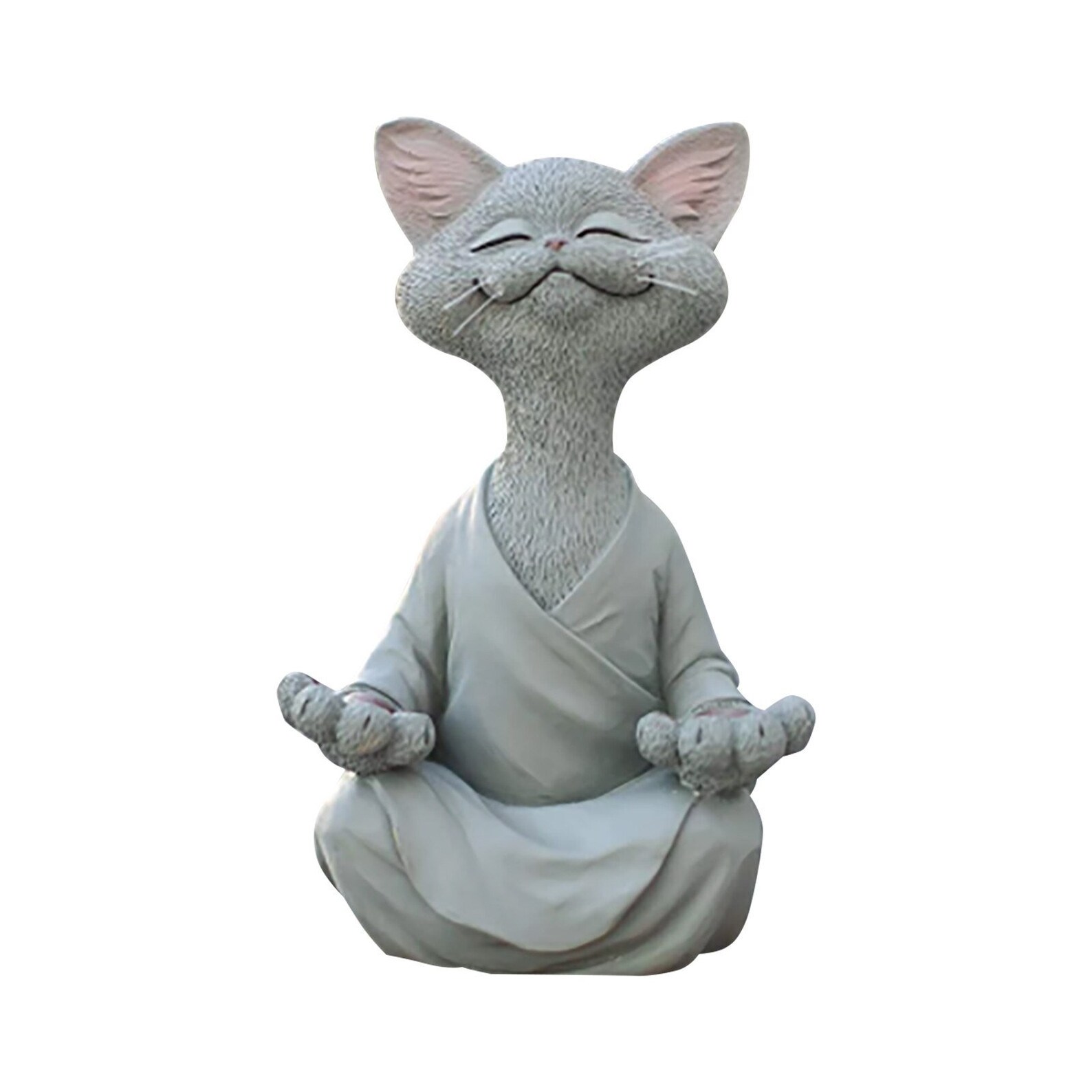 Buddha Cat Statue Figurine Meditation Yoga Cute Home Decor Etsy