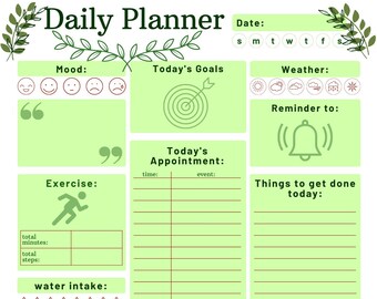 Daily Planner - Sage green