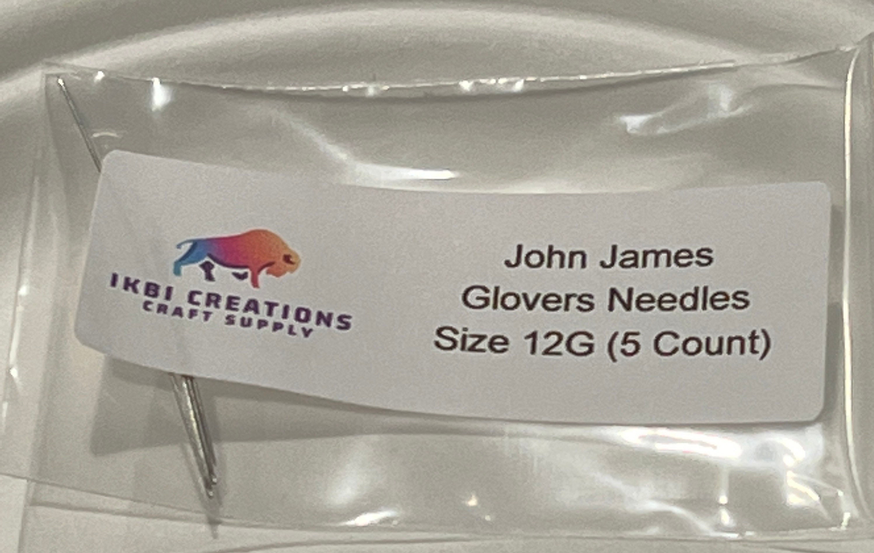 John James Glovers Leather Needle, Size 4, Size 8, Size 10, Size 12,  Leather Needle 5 per Package 
