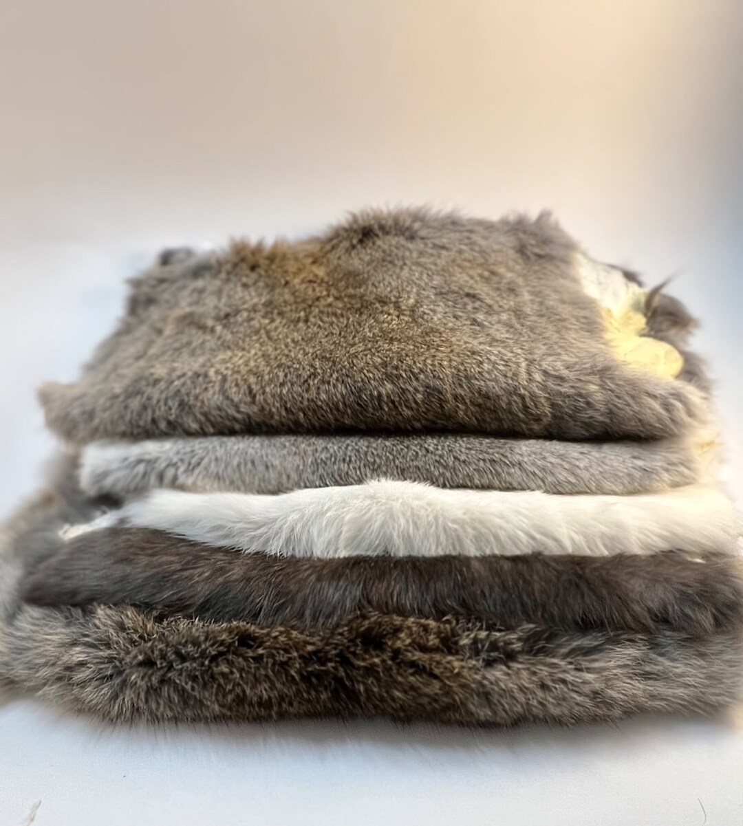 Rabbit Fur / Natural Colors / Brown / Grey / Spotted / Lite Brown ...