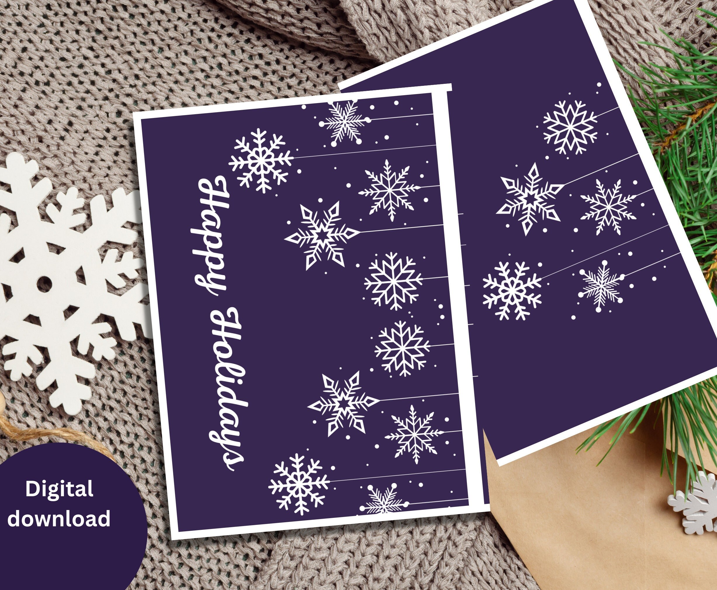 Happy Holidays Cards Printable Happy Holidays Cards Instant - Etsy