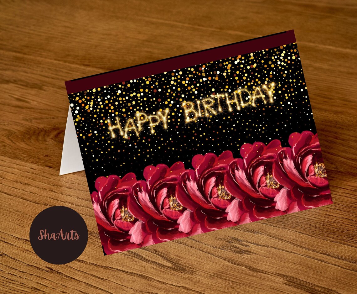 4 Printable Happy Birth Day Cards Instant Downloads7x5 Birth - Etsy