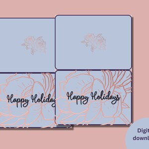Happy Holidays Cards Printable Happy Holidays Cards Instant - Etsy