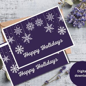 Happy Holidays Cards Printable Happy Holidays Cards Instant - Etsy