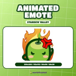 Cute Junimo Animated ANGRY/RAGE EMOTE | Green Stardew Valley Emoji for Twitch, Discord and YouTube | Instant Download & Ready to Use