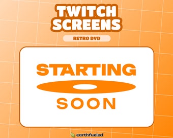 Retro DVD Animated Stream Screens for Twitch | Starting Soon, Be Right Back, Ending Soon Overlays for Streamers
