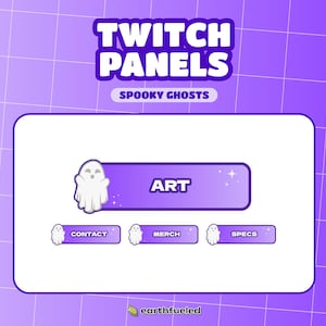 かわいいゴースト ストリーム パネル | ハロウィーン Twitch ストリーム デコレーション、ストリーマー向けの不気味な情報パネル