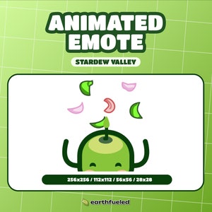ANIMATED Cute Junimo Hype Emote | Green Stardew Valley Emoji for Twitch, Discord and YouTube | Instant Download & Ready to Use