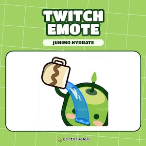 Cute Junimo HYDRATE EMOTE | Green Stardew Valley Emoji for Twitch, Discord and YouTube | Instant Download & Ready to Use