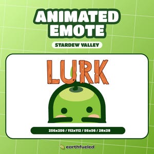 Cute Junimo Animated LURK EMOTE | Green Stardew Valley Emoji for Twitch, Discord and YouTube | Instant Download & Ready to Use