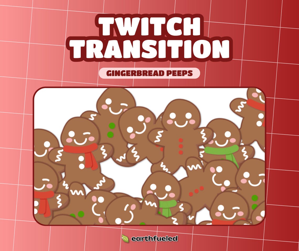 ANIMATED Gingerbread Stinger Transition | Christmas Twitch Transition ...