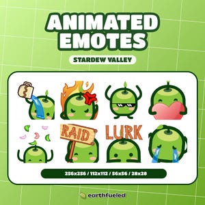 Cute Twitch Junimo ANIMATED Emotes Pack for Discord/Stream | Bit/Sub Badges | Instant Download & Ready to Use