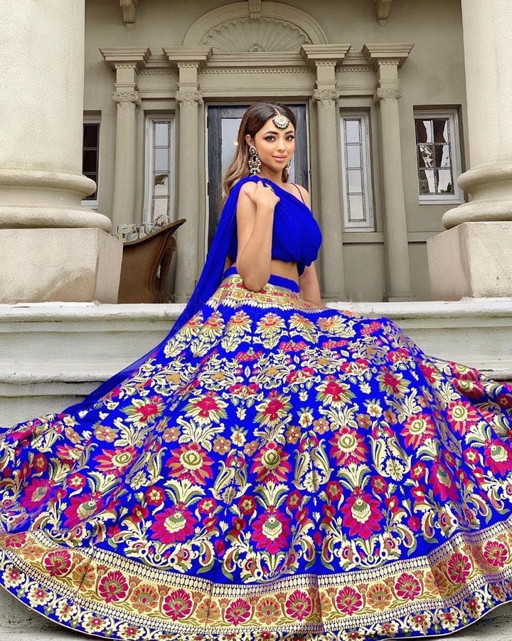 Turcoish Blue Color Heavy Bridal Lehenga For Wedding Reception – Joshindia