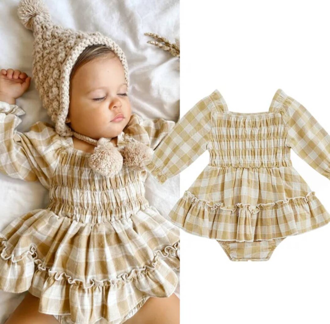 Red Gingham Pattern Baby Cotton Romper