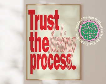 Trust The Process Print, Motivational Wall Art, Trendy Printable Quotes, Funny Inspiration Quotes, Inspirational Wall Art, Digital Download