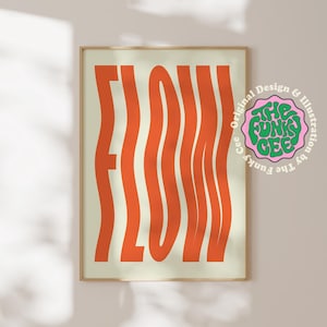 Retro Orange Flow Wand Kunst Druck Trendige Wandkunst Typografie Poster Retro Wandkunst Moderne Bürodekoration Grafikkunst Poster Digitaler Download