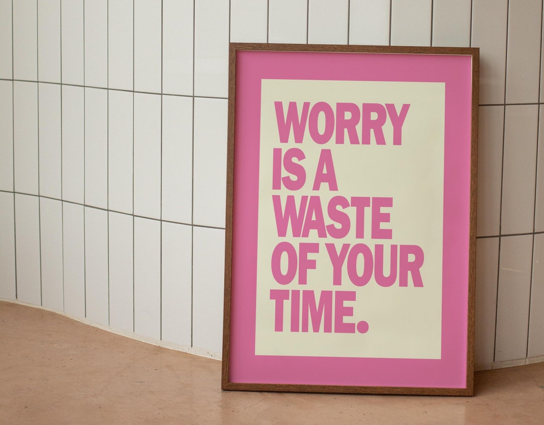 Retro Pink Wall Art Retro Wall Decor Pink Typography Trendy Etsy