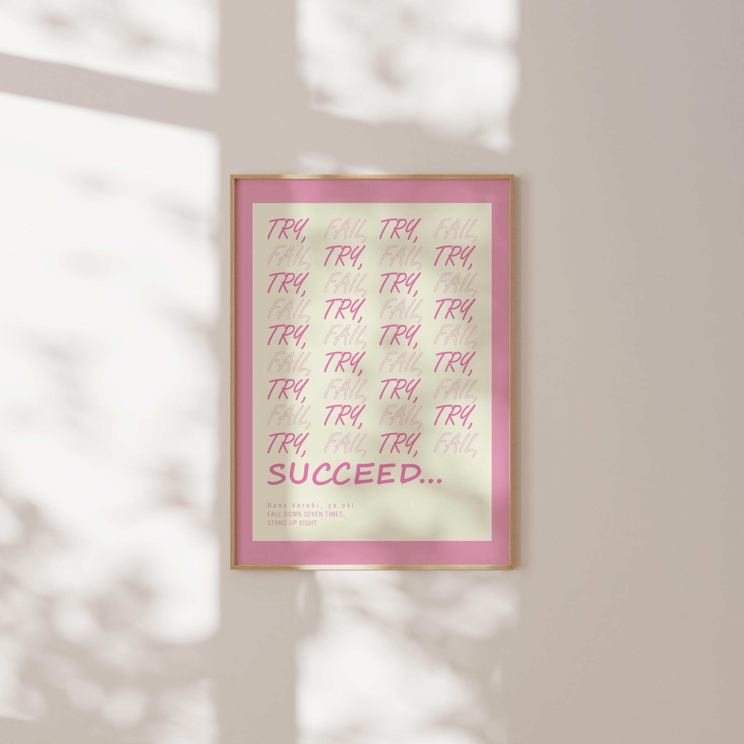 Pink Motivational Quote Print, Trendy Digital Poster, Home Office Prints, Pink Typography Poster, Aesthetic Room Decor, Printable Wall Art