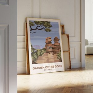 Garden Of The Gods, Colorado Wall Art, Traveller Gift Art Lovers, Travel Market Wall Art Print, Modern Travel Art,Bedroom Living Room Poster