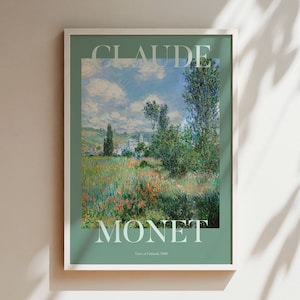 Stampa paesaggistica di Claude Monet, poster da parete blu e verde, dipinto impressionista moderno verde colorato, stampa artistica di artisti famosi e famosi