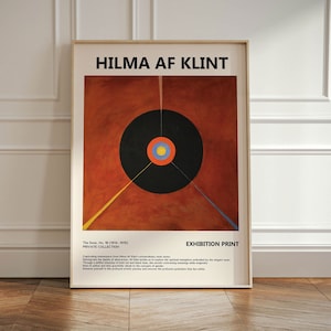 ヒルマ・アフ・クリント展の壁アートプリント、ニュートラルベージュの抽象ヴィンテージミニマリストギフトアイデア、有名なアーティストプリント、ギャラリーの壁のホームデコレーション