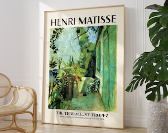 Henry Matisse Exhibition Poster, Famous Gallery Wall Art Print, Painting Art Print Floral Wall Print, Garden, Scenery Nature Living Room Art