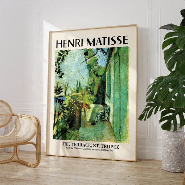 Henry Matisse Ausstellungsplakat, berühmte Galerie Wand Kunstdruck, Gemälde Kunstdruck Blumen Wanddruck, Garten, Landschaft Natur Wohnzimmer Kunst