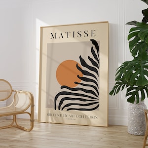 Henri Matisse Exhibition Poster, Famous Gallery Wall Art Print, Grey Beige Boho Art Print, Wall Decor, Garden, Bedroom Living Room Art