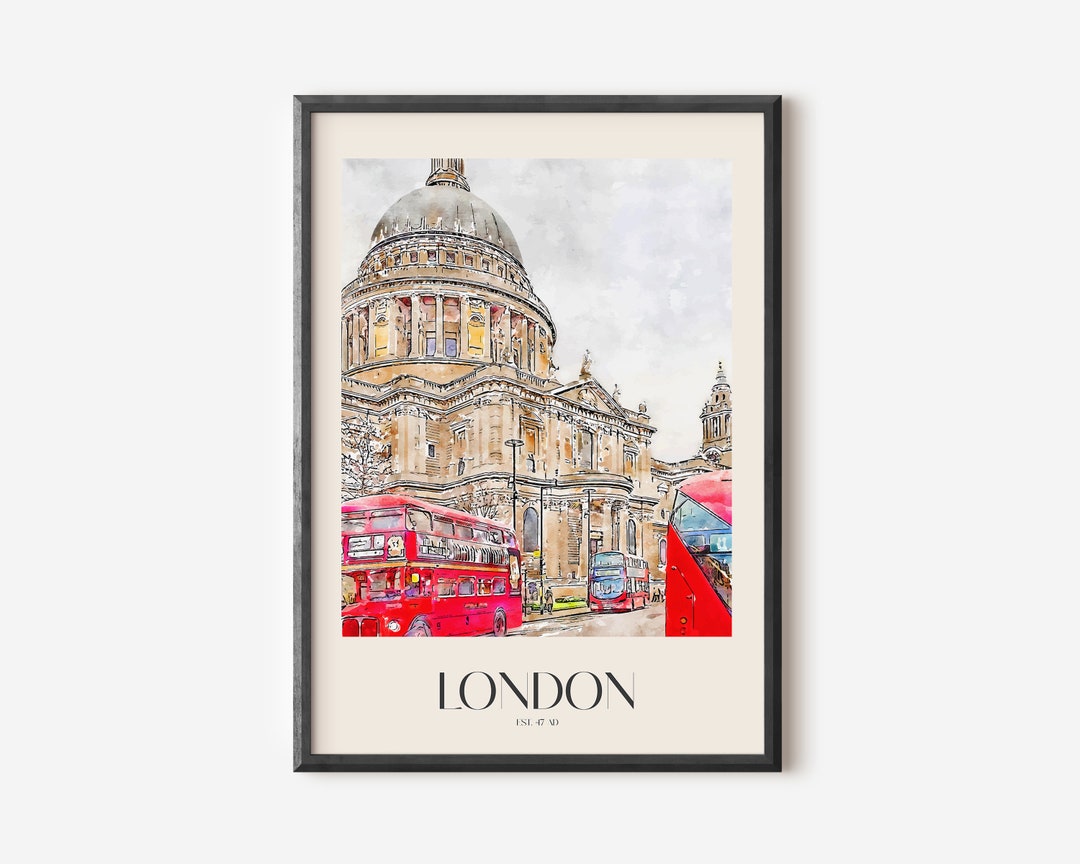 Travel London Wall Art Print, Trendy British Wall Art Poster, Famous