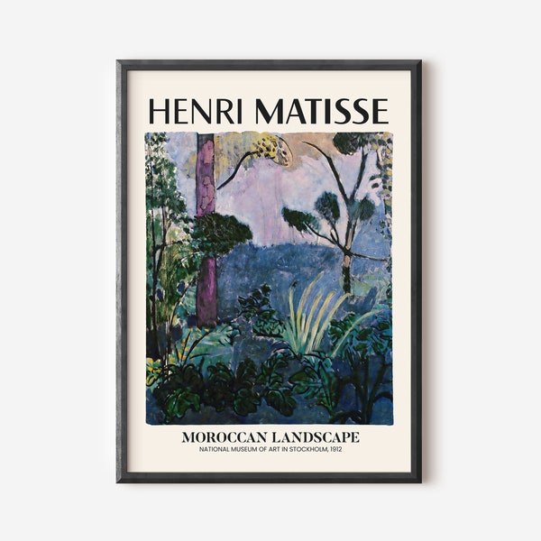 Henry Matisse Exhibition Poster, Famous Gallery Wall Art Print, Painting Art Print Floral Wall Print, Garden, Scenery Nature Living Room Art