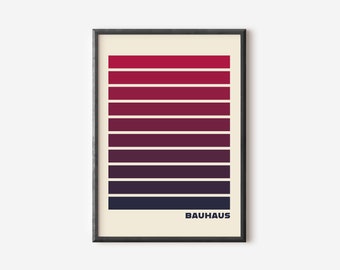 Bauhaus Poster Print, Beige Ausstellung Poster, Mid Century Modern Art Decor, Orange Abstrakt Vintage Minimalist Retro Wand Kunst Geschenk Idee