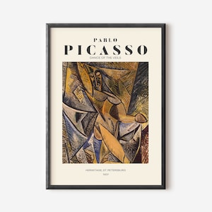 Picasso Exhibition Wall Art Print, Neutral Beige Abstract Vintage Minimalist Gift Idea, Famous Artist Print, Brown Gallery Wall Home Decor