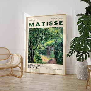 Henri Matisse Exhibition Poster, Famous Gallery Wall Art Print, Painting Art Print, Beige Wall Print, Garden, Scenery Nature Living Room Art