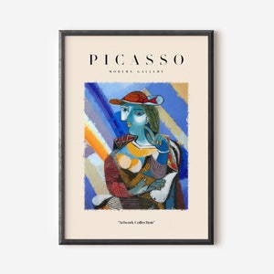 Picasso Wand Kunstdruck, Neutral beige Abstrakt Vintage Minimalistische Geschenkidee, Berühmter Künstler Druck, Blaue Galerie Wand Dekor