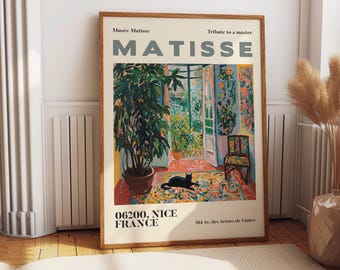 Henry Matisse Exhibition Poster, Famous Gallery Wall Art Print, Painting Art Print, Beige Wall Print, Garden, Scenery Nature Living Room Art