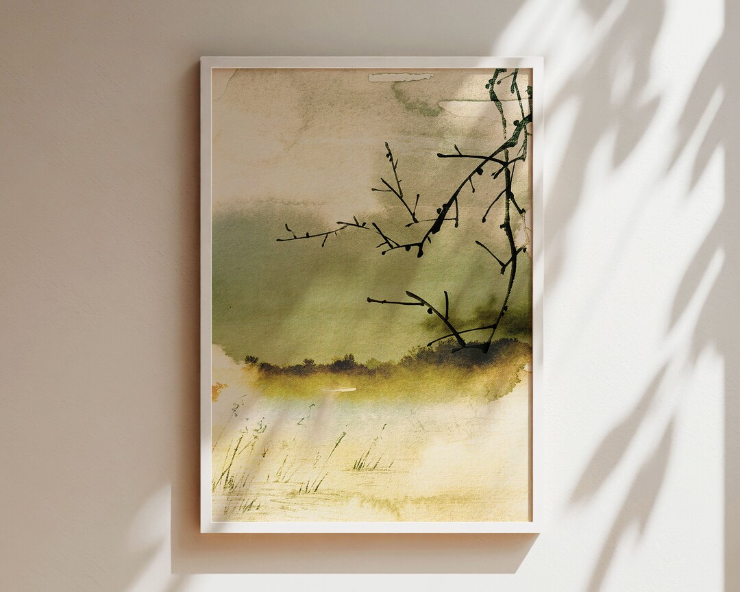 Japanese Wall Art Print, Japandi Décor, Mountain Wall Art, Minimalist