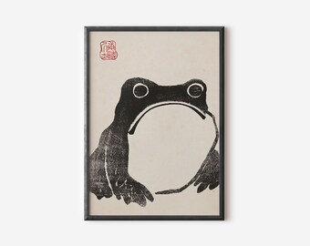 Matsumoto Hoji Art Print, Japanese Poster, Frog, Matsumoto Hoji Vintage Exhibition Art Print, Famous Artist Print, Gallery Wall Home Decor