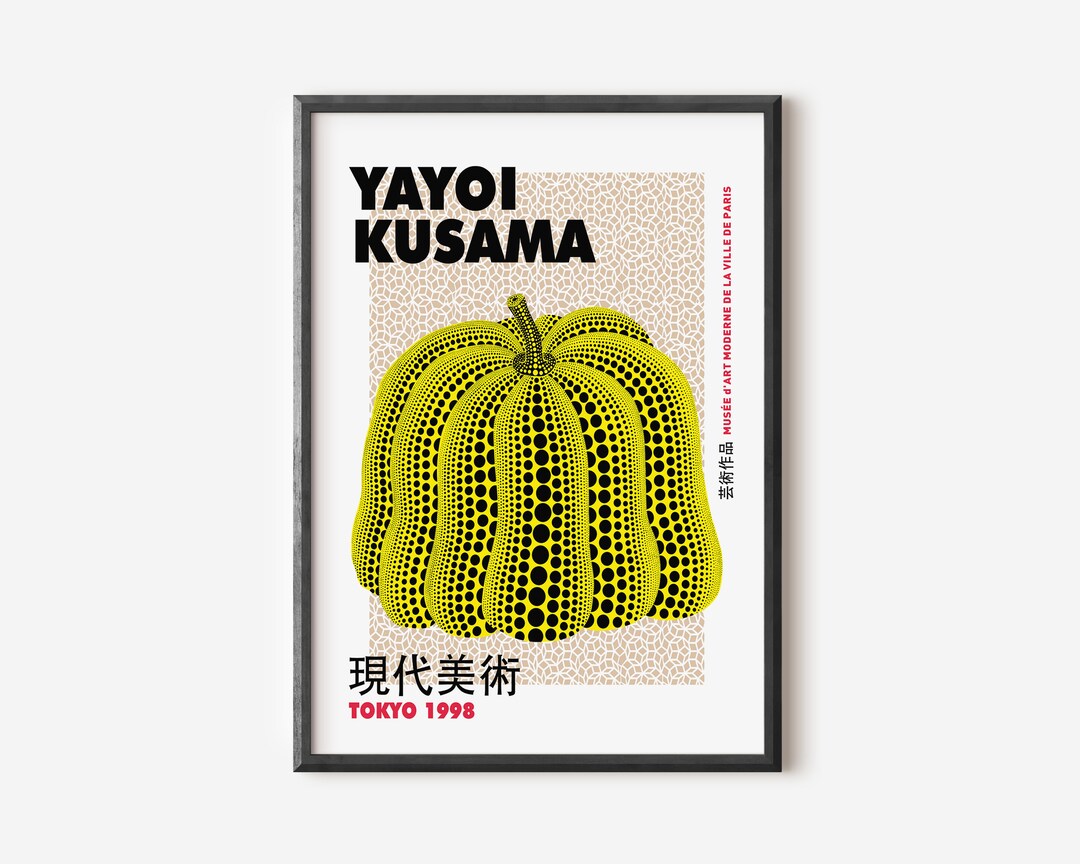 Yayoi Kusama Yellow Print, Yayoi Kusama Poster, Exhibition Print