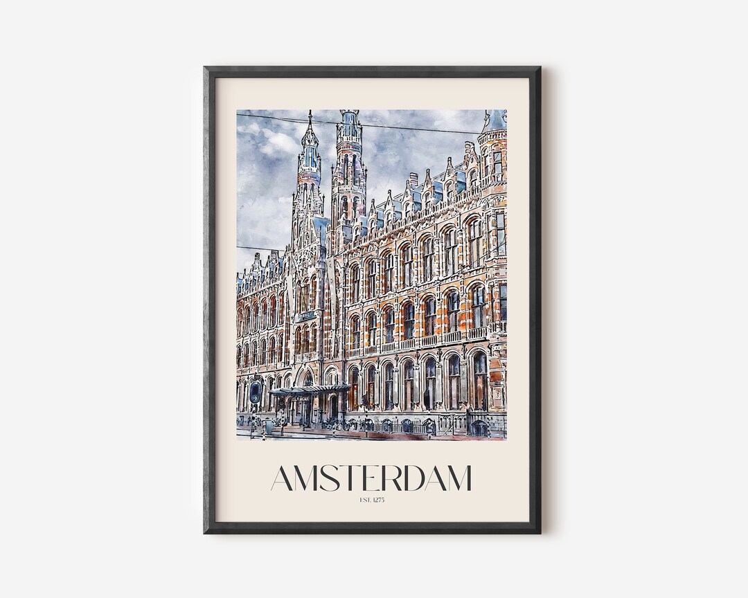 Travel Amsterdam Wall Art Print, Trendy Netherlands Wall Art Poster ...