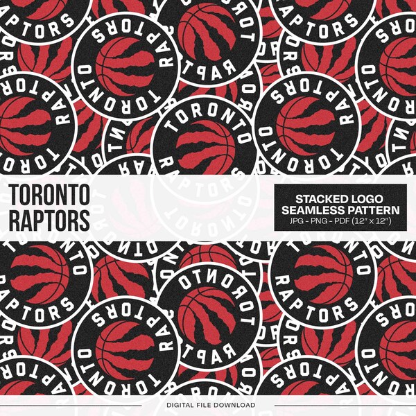 Toronto Raptors Stacked Logo Pattern Digital Prints | Wrapping Paper Pack | Seamless Pattern | Basketball | Skinny Tumbler Pattern