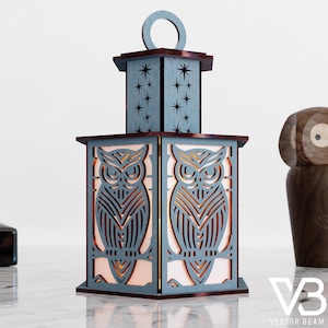 Owl Nature Lamp Night Light Deer Lantern Decoration Centerpiece Lampshade Table Candle Holder SVG Digital Download |#192|