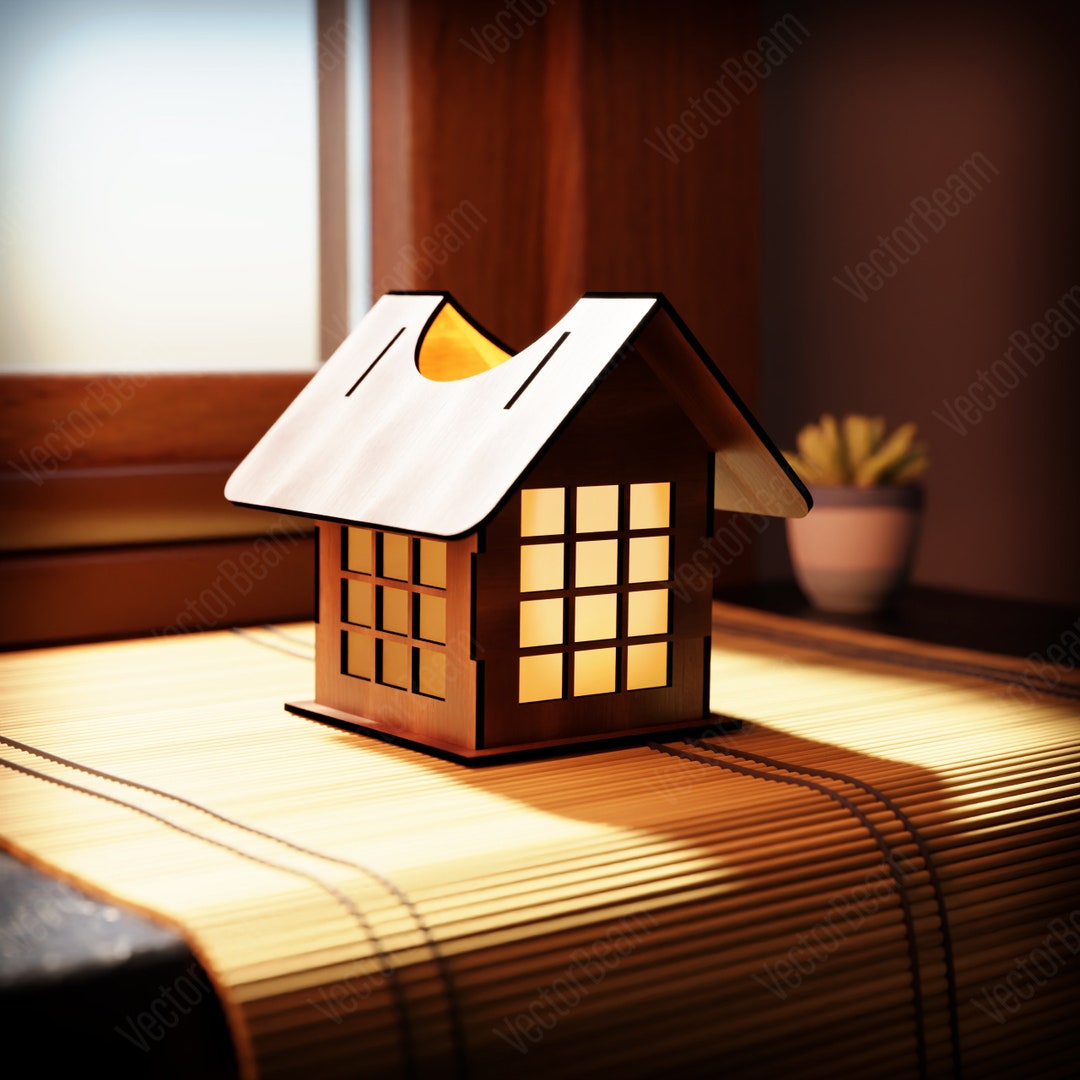 Japanese Tea Light Candle Box Laser Cut Candle Holder Lamp Wood Tea Light Lantern Votive Gift